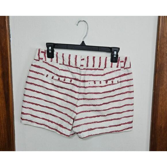 Ann Taylor LOFT Womens Cotton White Red Striped Chino Shorts Size 2 100% Cotton - Picture 6 of 6
